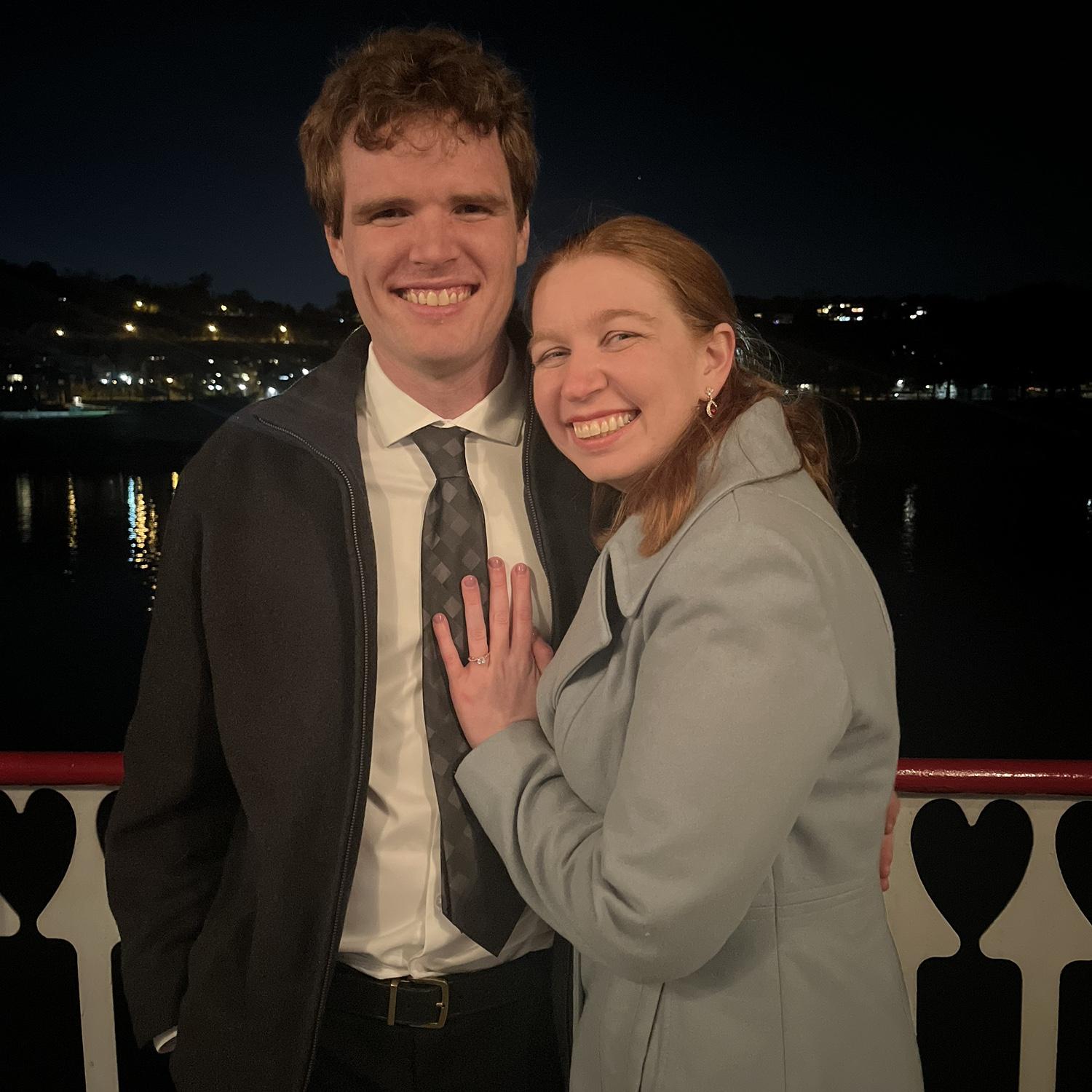 We celebrated our engagement with a riverboat dinner cruise on the Ohio River!