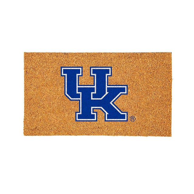 Team Sports America NCAA University of Kentucky Natural Coir Doormat | Official Full Color Team Logo | 28 x 16 Inches | Non Slip Back | Front Door Welcome Floor Mats | Indoor Outdoor Entrance Rug