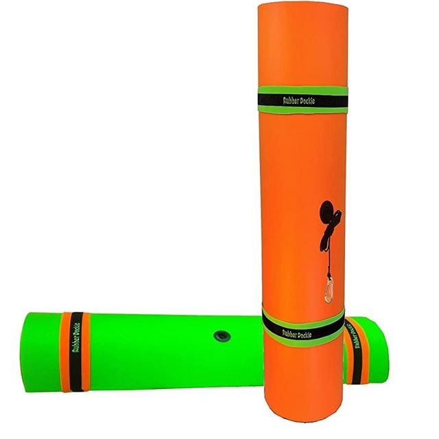 Rubber Dockie Duckling 9x6-Feet Floating Mat, Orange, Green