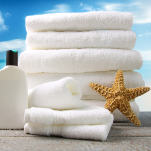 Thomas Lee White Shower Towels