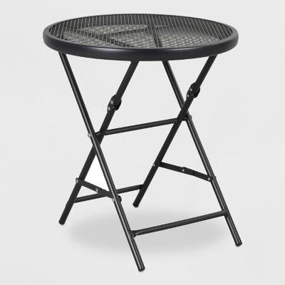 18" Metal Mesh Folding Patio Accent Table - Threshold™