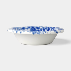 245ml Stoneware Round Rim Snack Bowl Blue Splatter