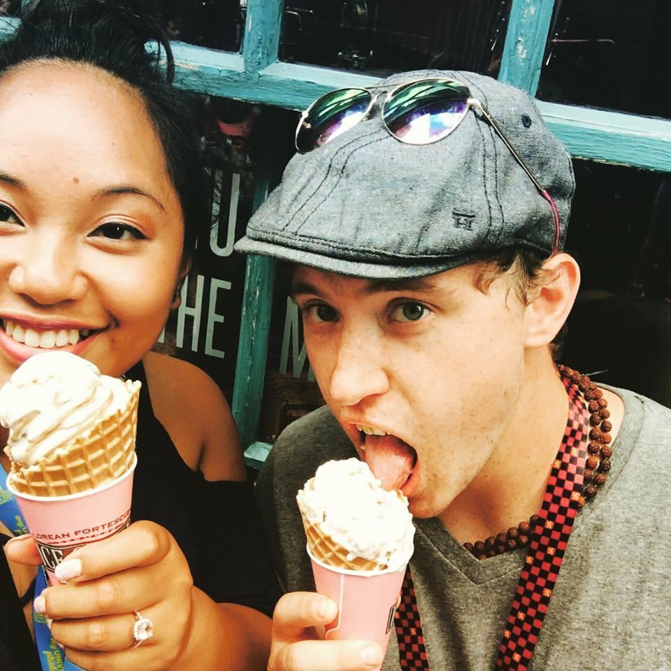 Eating ice cream at Harry Potter World aka a ring pic.