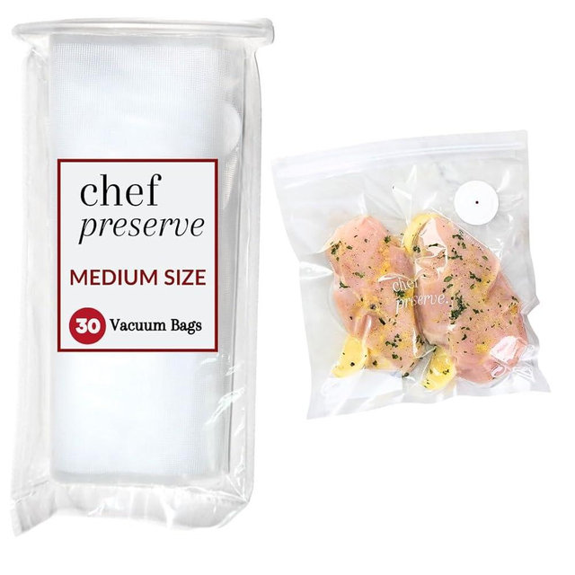 Chef Preserve Vacuum Sealer Bags Medium Size 30 Bags