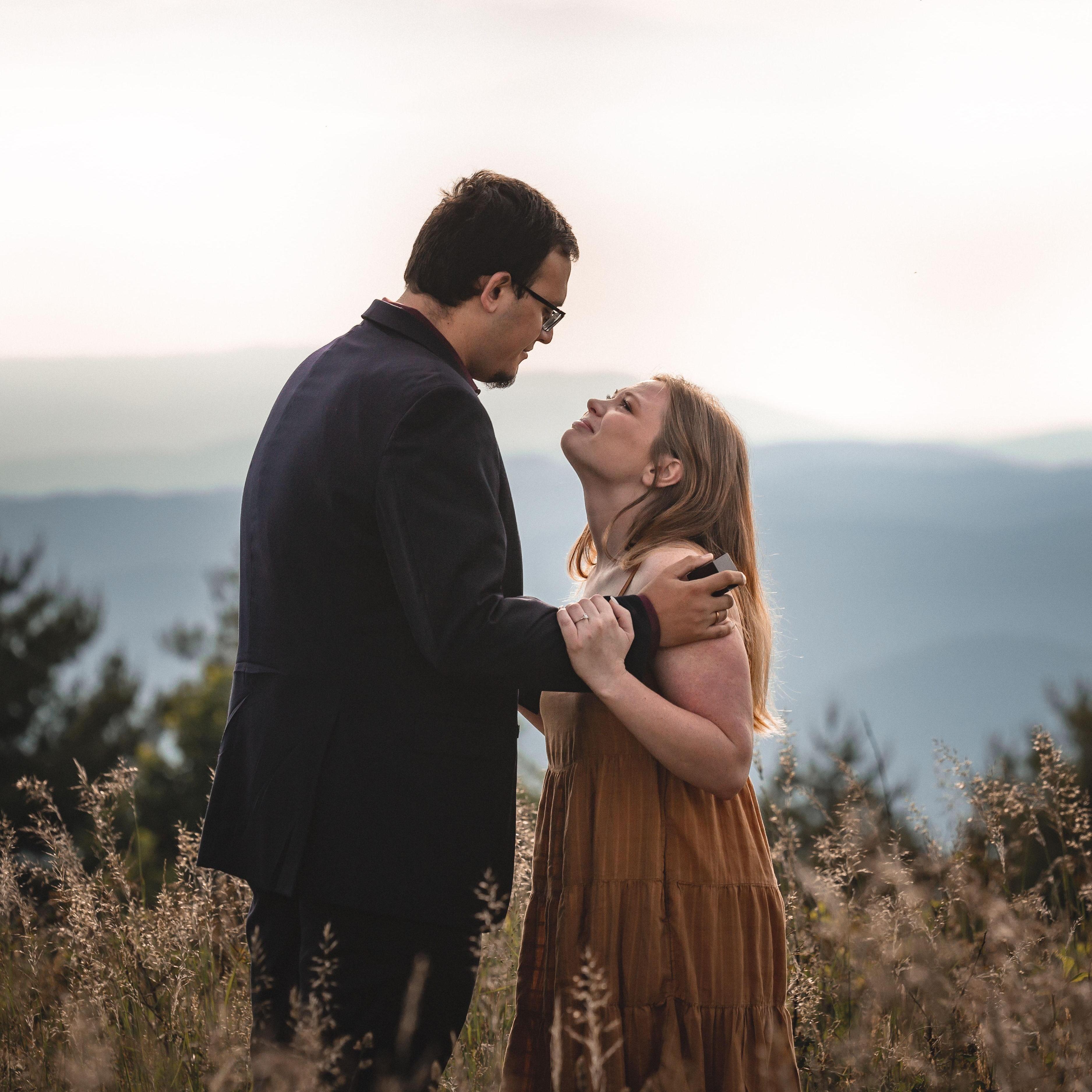 Even though Katherine knew exactly what was happening when Derrick took her "hiking" in a suit at 7 am, she was still in total shock when the moment came.