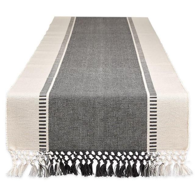 DS Dobby Stripe Table Runner, Stone, 13x72
