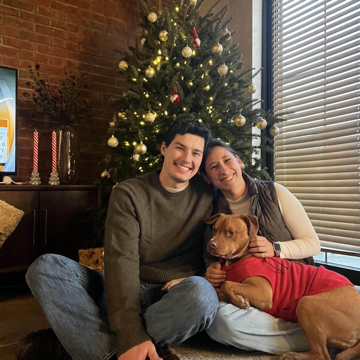 Our first Christmas tree with sweet Millie