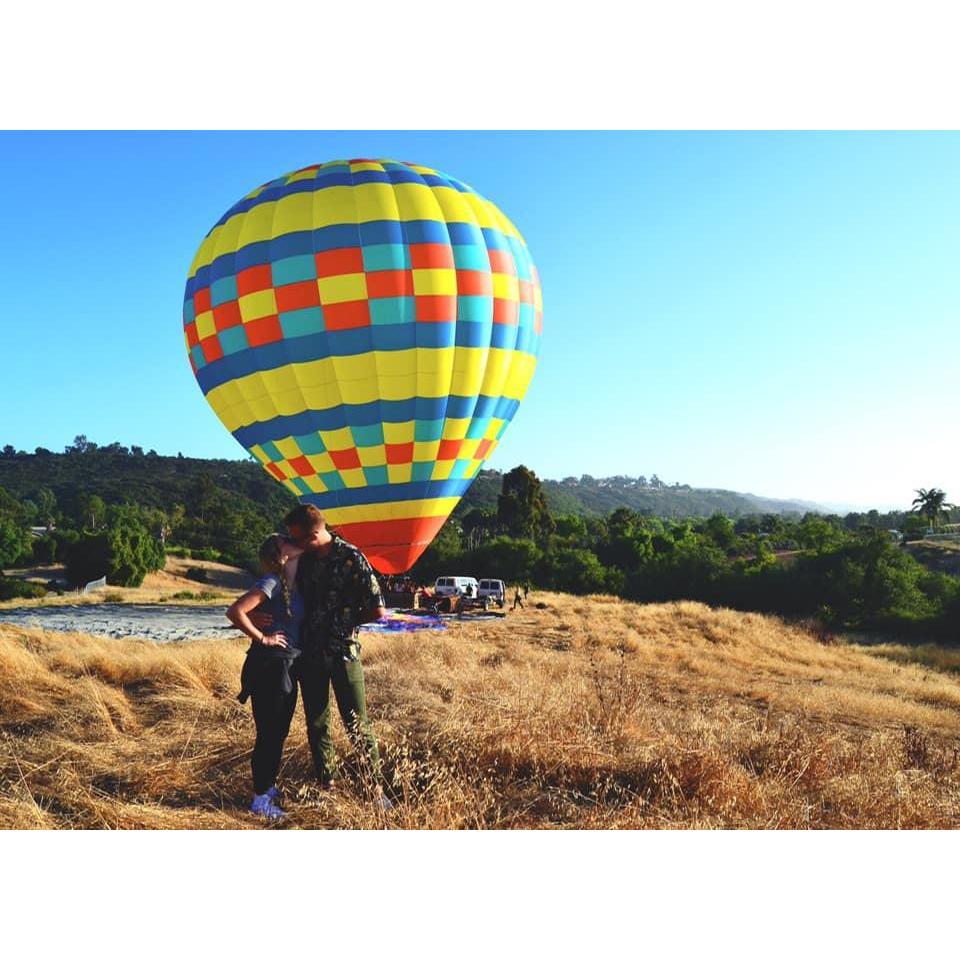 first adventure as an engaged couple - hot air balloon ride in Cali