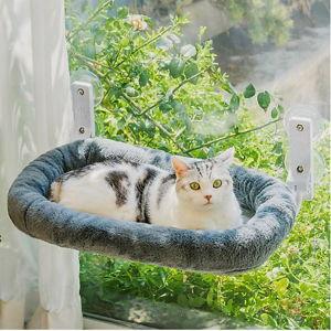 MEWOOFUN Cordless Hammock Cat Window Perch, Grey - Chewy.com
