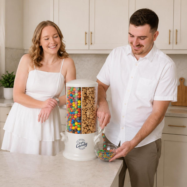 Handy Gourmet Original Triple Candy Machine-Fun Candy & Nut Dispenser-New & Improved (Almond Cream), Standard (JB8450AL)