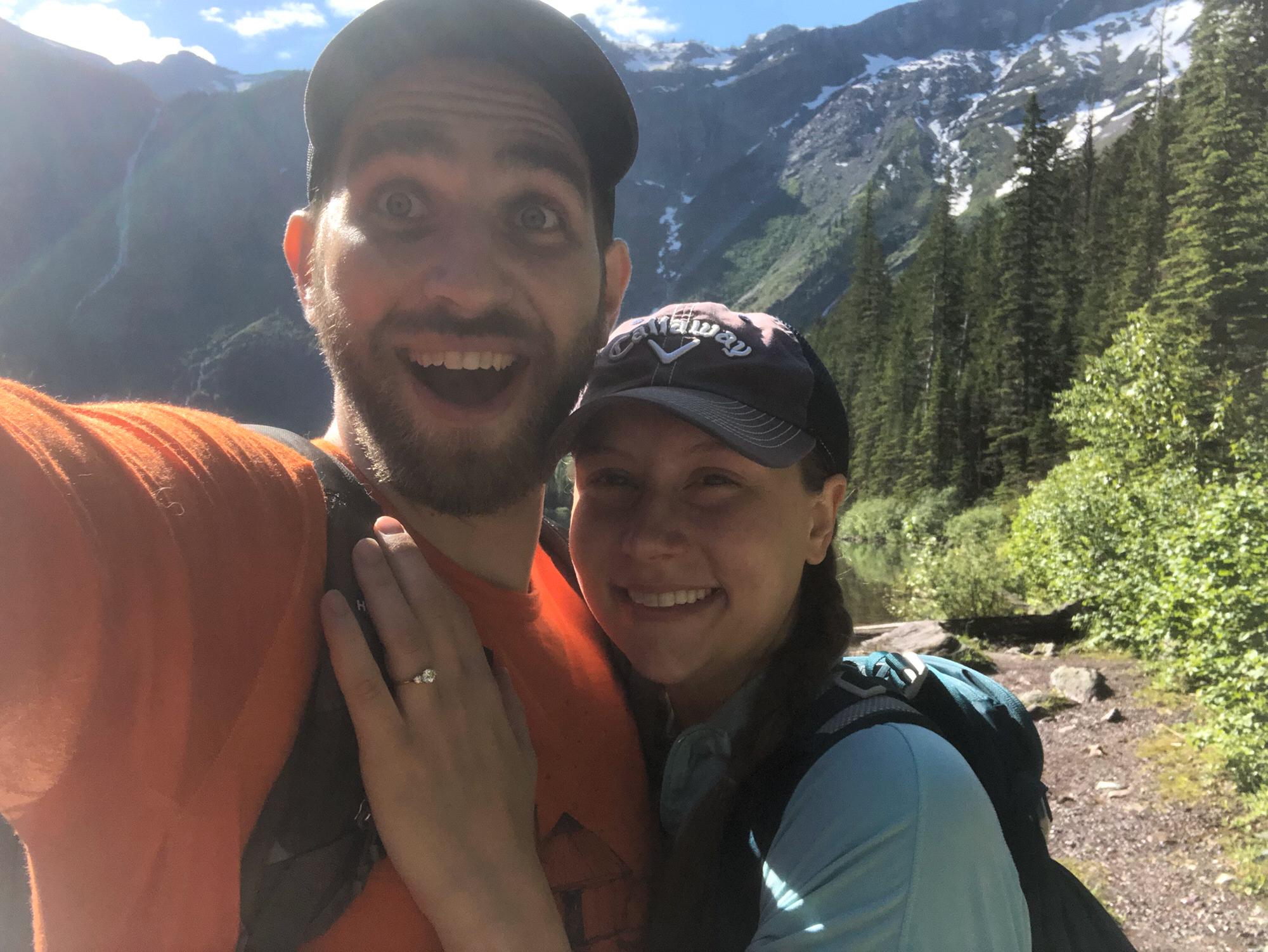 One of the first photos of the two of us engaged - Glacier National Park, Montana, 2019