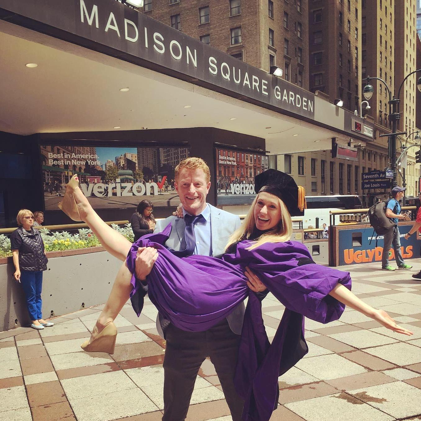 Jordan and Gracie celebrating Gracie getting her law degree from NYU!