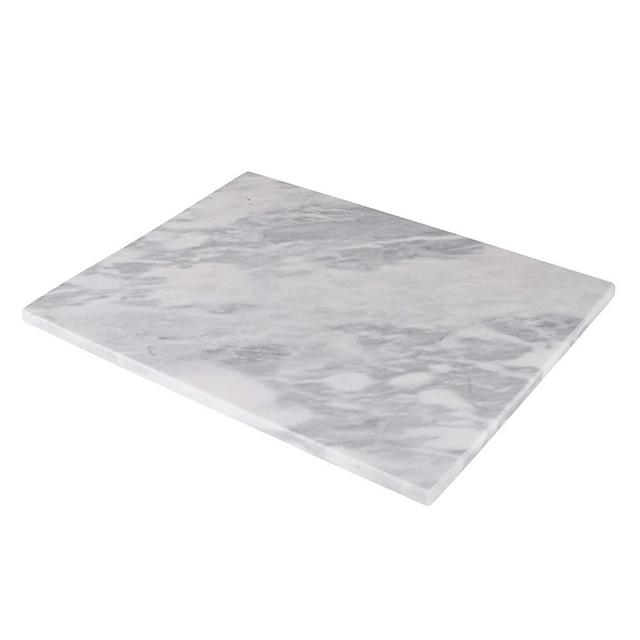 Homeries Marble Pastry Board (20 x 16 Inches) - Marble Serving Tray for Cheese, Pastries, Bread - Large White Fancy Marble Slab for Cake Display Marble – Sleek Design & Non Slip Rubber Feet