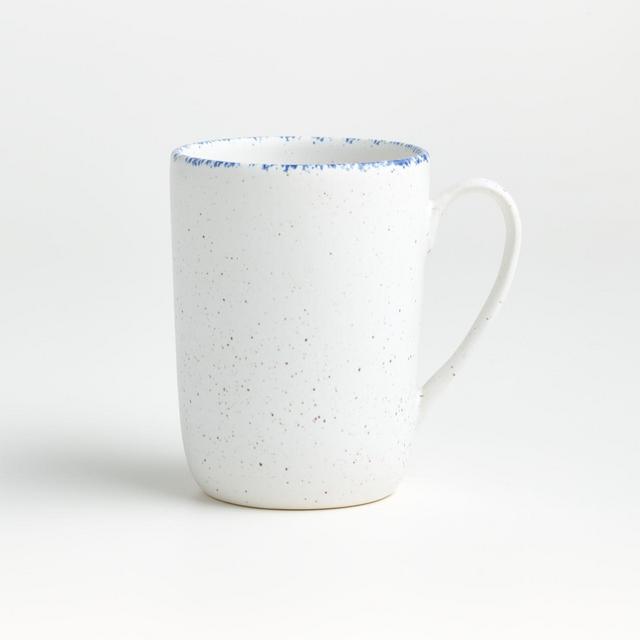 Pomona White Mug with Blue Rim