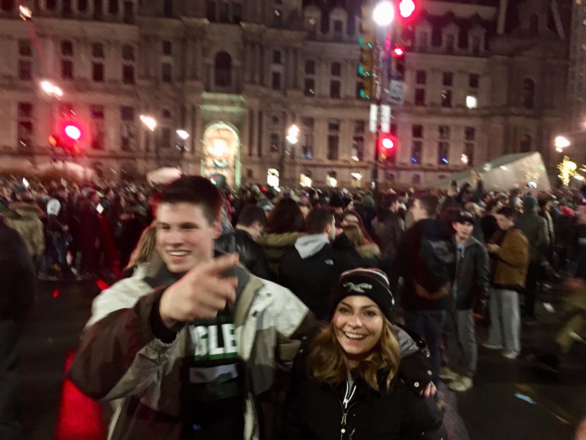 The night the EAGLES won the Super Bowl... FLY EAGLES FLY!