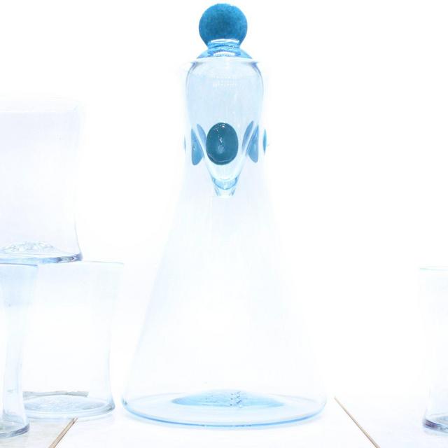 CARAFE with TEARDROP STOPPER in Copper Blue