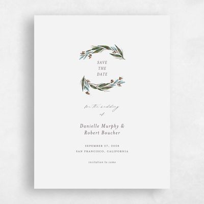 Seashell, Grey Wedding Save the Date - Heath Portrait