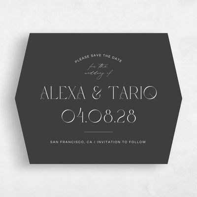 Grey Diamond Wedding Save the Date - Nash Landscape