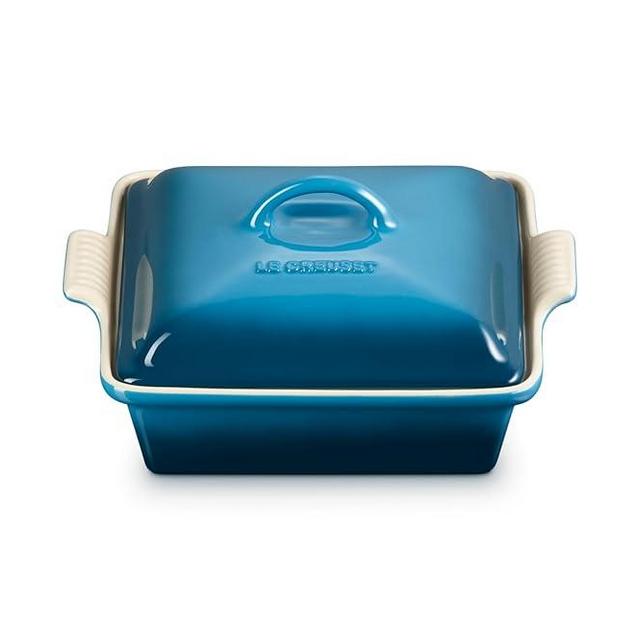 Le Creuset Stoneware Heritage Shallow Square Casserole​, 2qt. (9"), Deep Teal