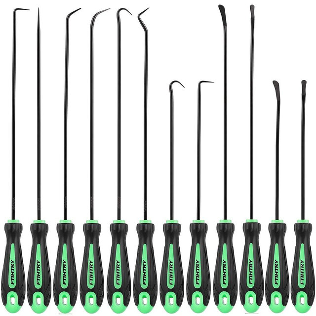 FTIHTRY 12-Piece Pick and Hook Tools Set, Pick Tool Set Car Auto Oil Seal/O-Ring Seal Gasket Pick Hooks Puller Remove, Long and Mini Pick Tool Set