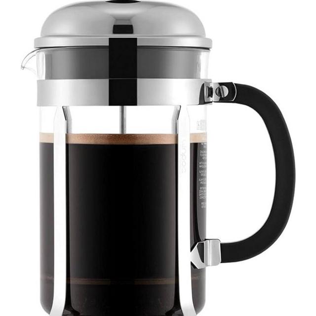 Bodum 51oz Chambord French Press Coffee Maker, High-Heat Borosilicate Glass, Polished Stainless Steel – Made in Portugal