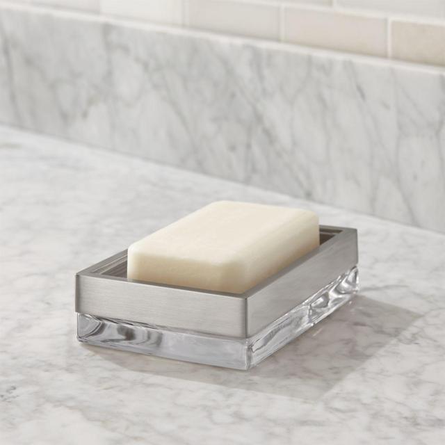 Stretten Nickel Trim Soap Dish