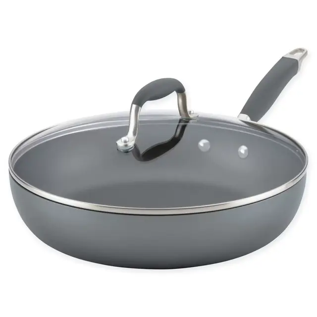 Anolon® Advanced™ Home Hard-Anodized Nonstick 12-Inch Covered Deep Skillet in Moonstone