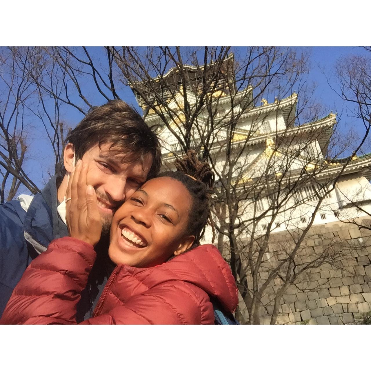 Here's one of those Alana touching Richard's face for the sake of showing off the ring photos.