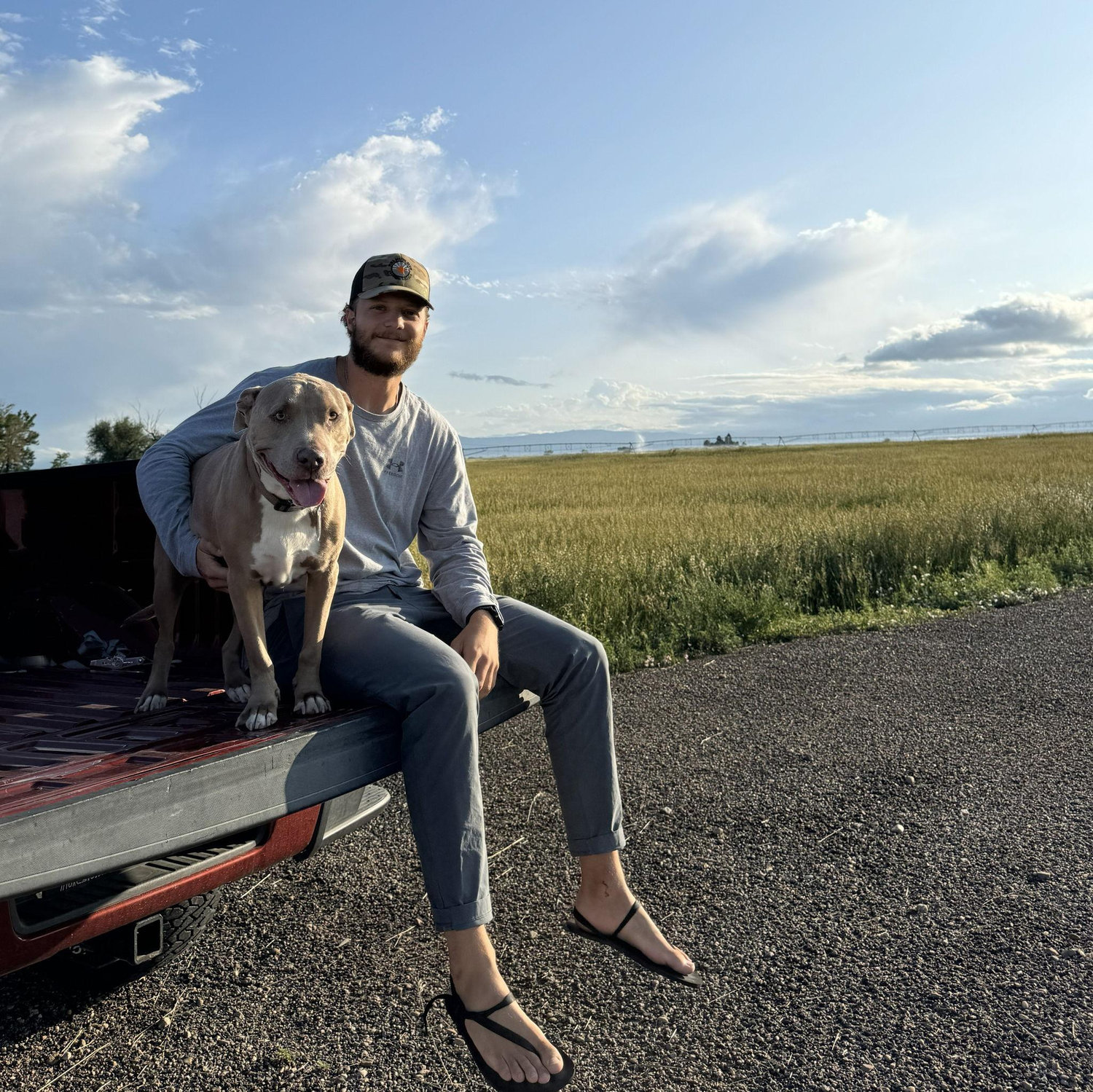 We still aren't sure how, but a pitbull named Bentley hitched a ride with us and ended up in Colorado too