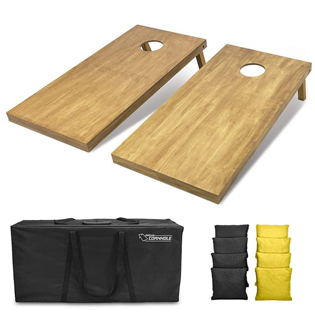 GoSports 4feet x 2feet Regulation Size Wooden Cornhole Boards Set - Includes Carrying Case and Over 100 Optional Bean Bag Colors