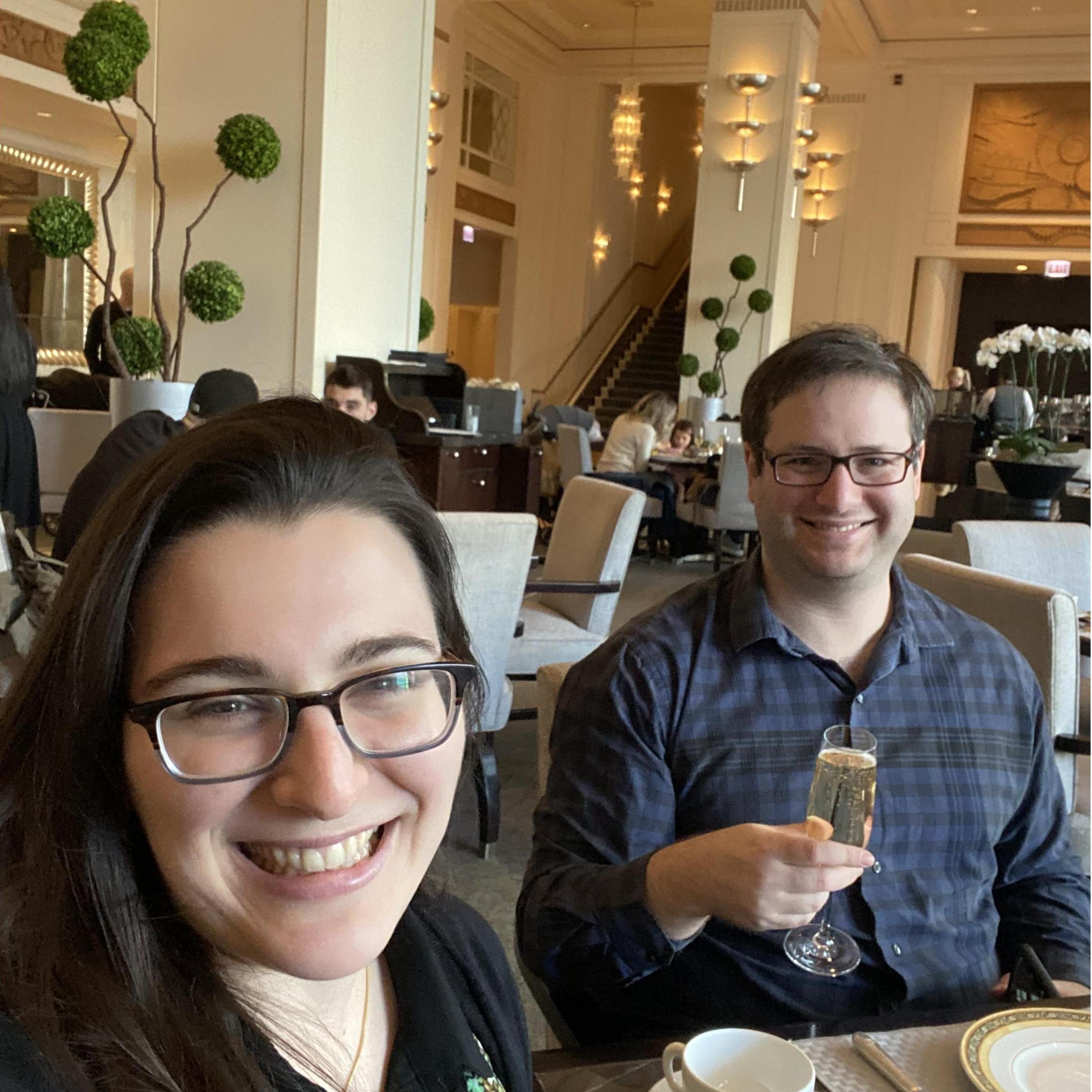 Out to afternoon tea to celebrate Valentine's Day-- our annual tradition.