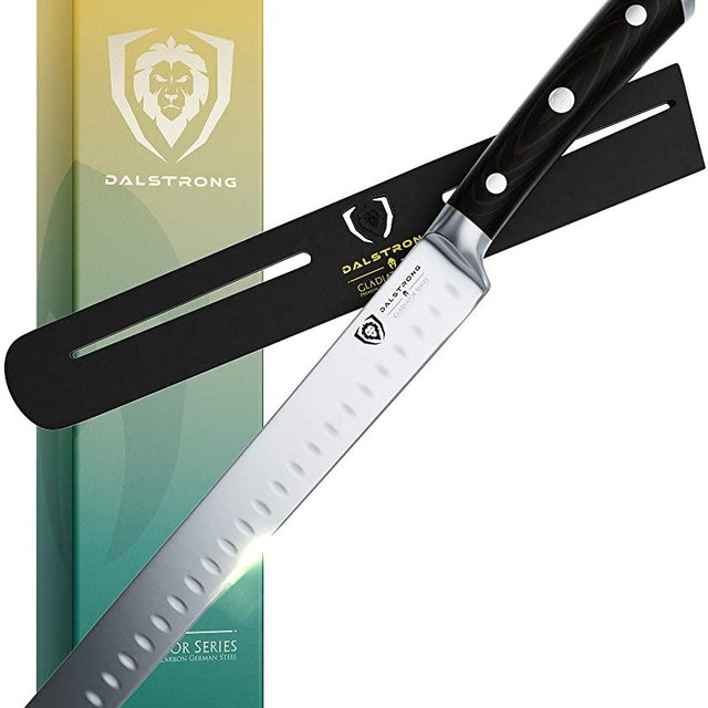 DALSTRONG - Slicing Carving Knife - 10" - Granton Edge - Gladiator Series - German HC Steel - G10 Handle - w/ Sheath - NSF Certified