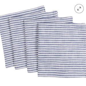 KAF Home Monaco Relaxed Casual Farmhouse Napkin | Set of 4, 100% Slubbed Cotton, 20x20 Inch Cloth Napkins | for Entertaining and Everyday Use (Blue)