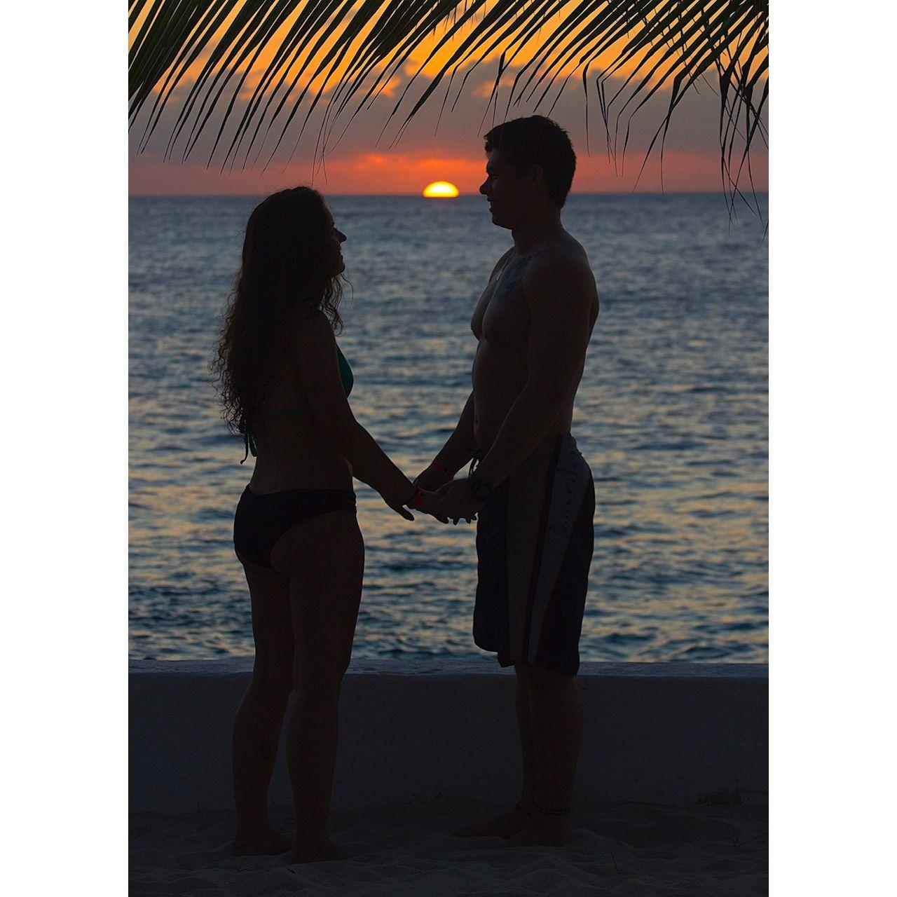 Our first international trip to Cozumel, Mexico... a random and kind older gentleman asked to take our photo.