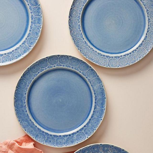 Old Havana Dinner Plates, Set of 4 (Iris Blue)