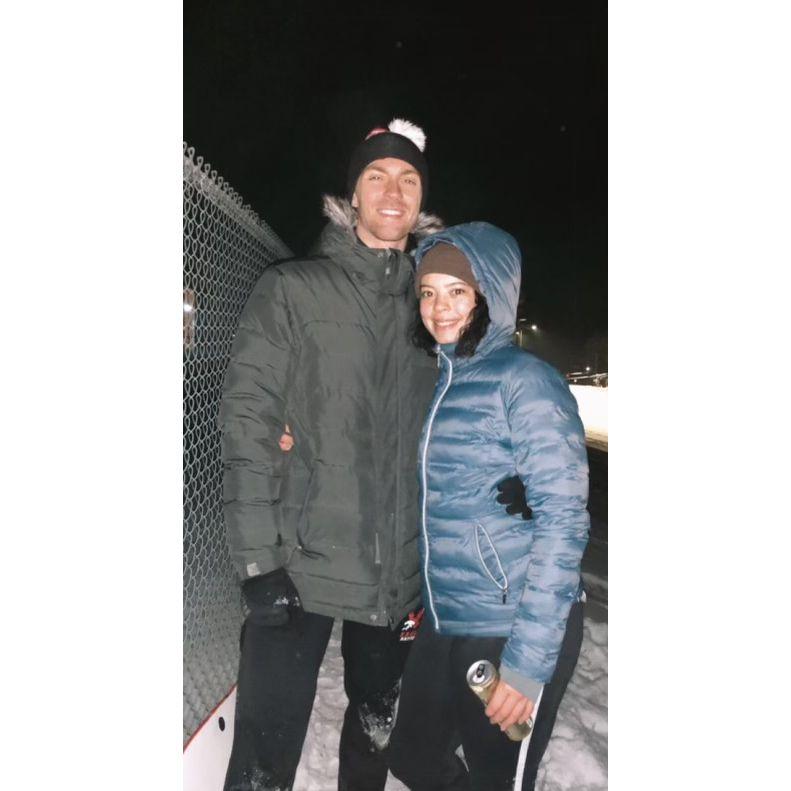 Sledding and our first photo together!