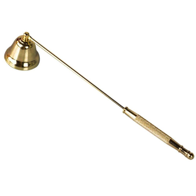 Tim&Lin Gold Candle Snuffer Accessory - Stainless Steel Polished Candle Extinguisher Snuffer Accessory with Long Handle - for Putting Out Extinguish Candle Wicks Flame Safely