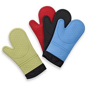 Silicone Quilted Oven Mitt in Black