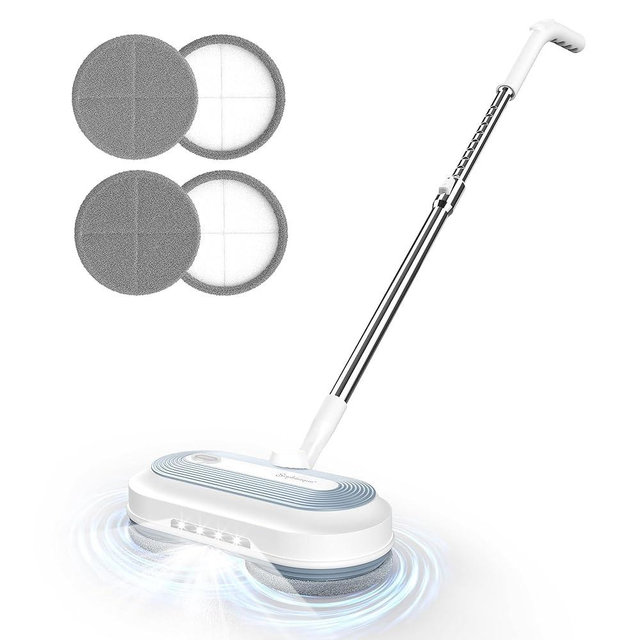 Sophinique Electric Mop Mops for Floor Cleaning Spin Mop Cordless Dust Mop with 300ML Water Tank & LED Lighting, Floor Scrubber Endures 50 Mins of Cleaning for Hardwood, Tile, Laminate, Vinyl Floors