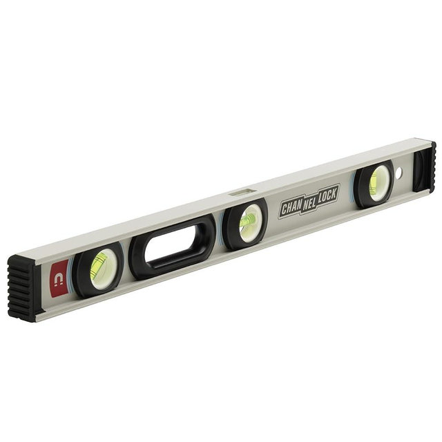 CHANNELLOCK 24-Inch, Professional-Grade Magnetic Aluminum I-Beam Level with 3 Vials, 5100-0024M