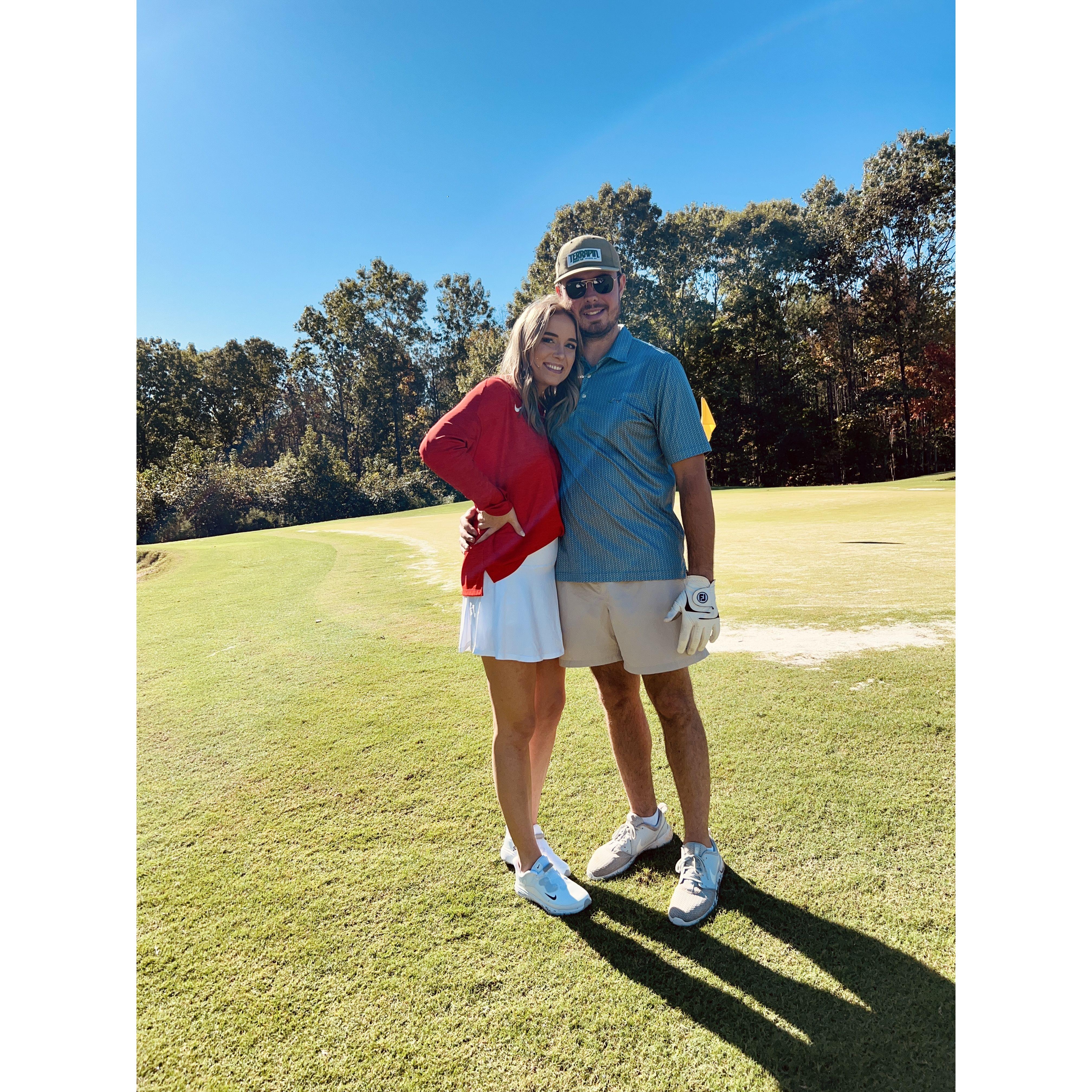 The first time Amber beat Eli in golf
