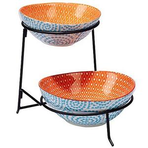 Certified International Chelsea Mix and Match Aqua Swirl 2-Tier Server
