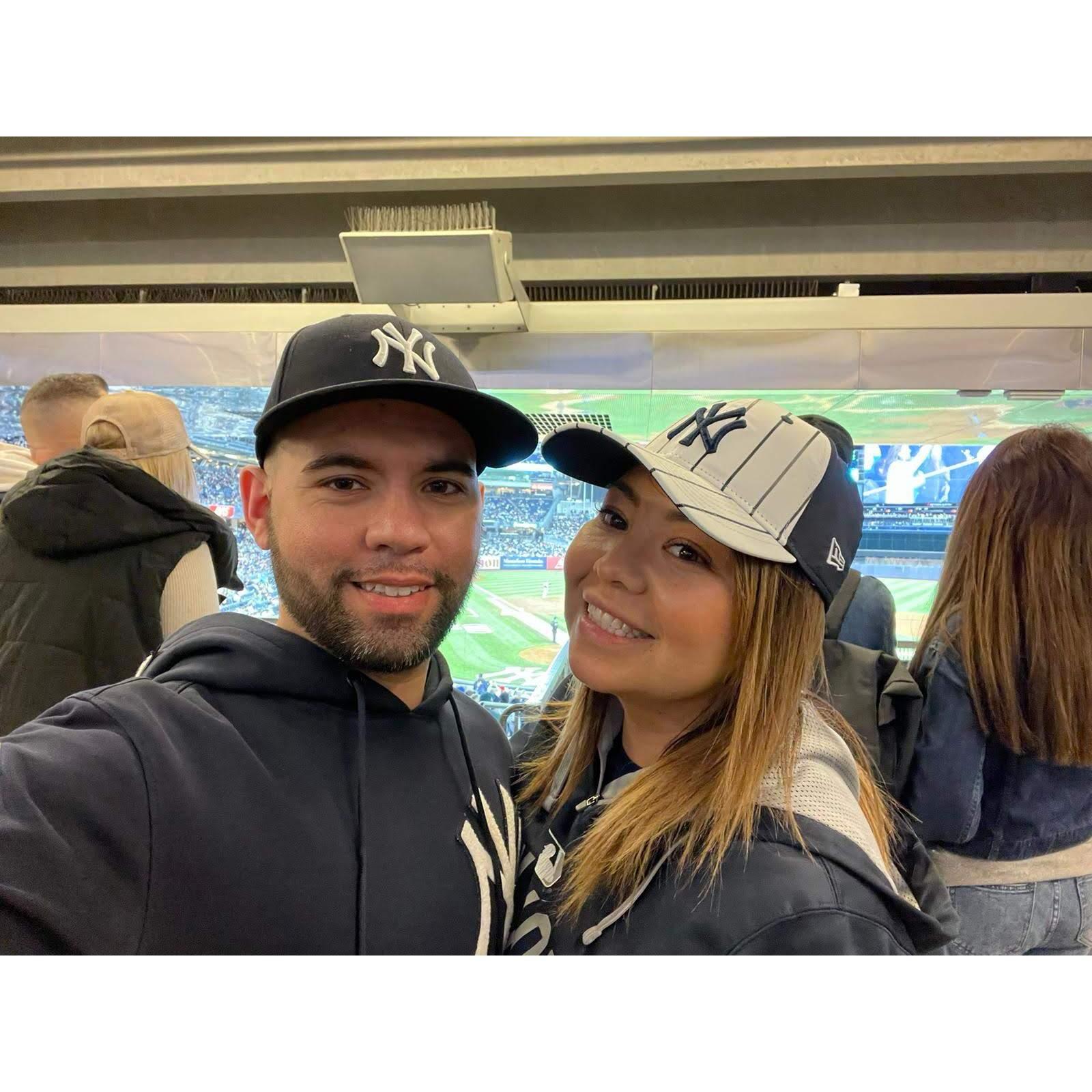 Linda's 1st Yankee game.