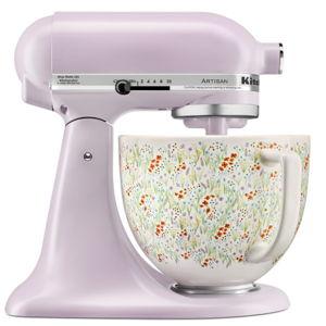 KitchenAid Artisan Series 5-Quart Tilt-Head Stand Mixer, Wildflower with Ceramic Bowl, Flat Beater, Dough Hook, Whip
