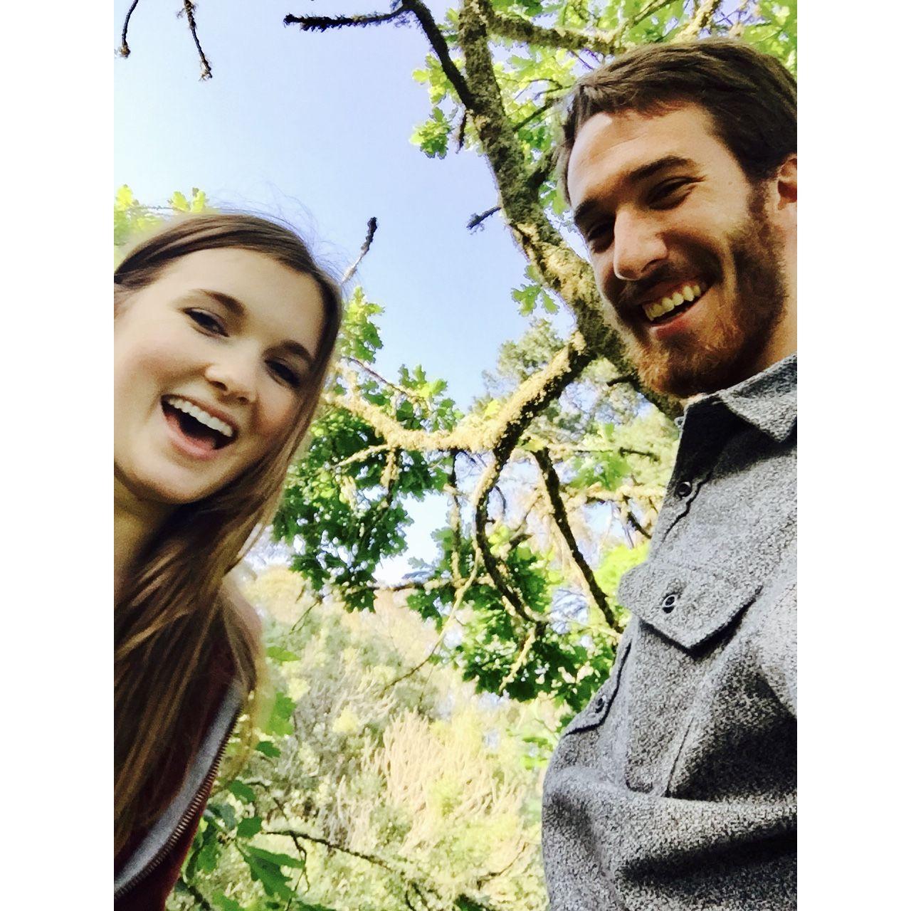 This is our first photo together -- taken while climbing a tree in Golden Gate Park in San Francisco.