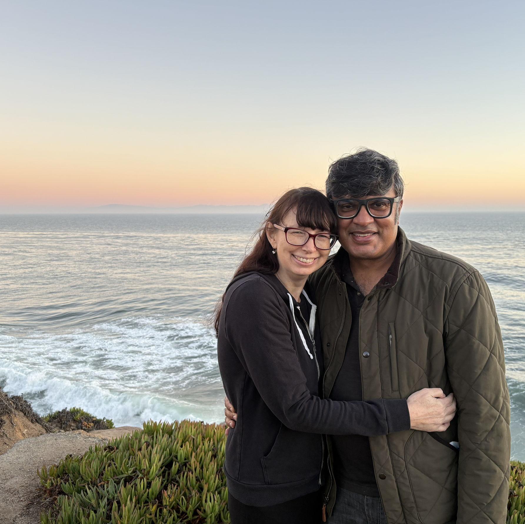 Enjoying the golden hour on West Cliff, in Santa Cruz. October 2025.
