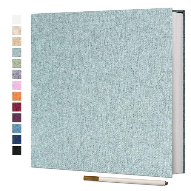 Vienrose Large Photo Album Self Adhesive for 4x6 5x7 8x10 Pictures Scrapbook Album DIY Scrap Book 40 Sticky Pages with A Metallic Pen Turquoise