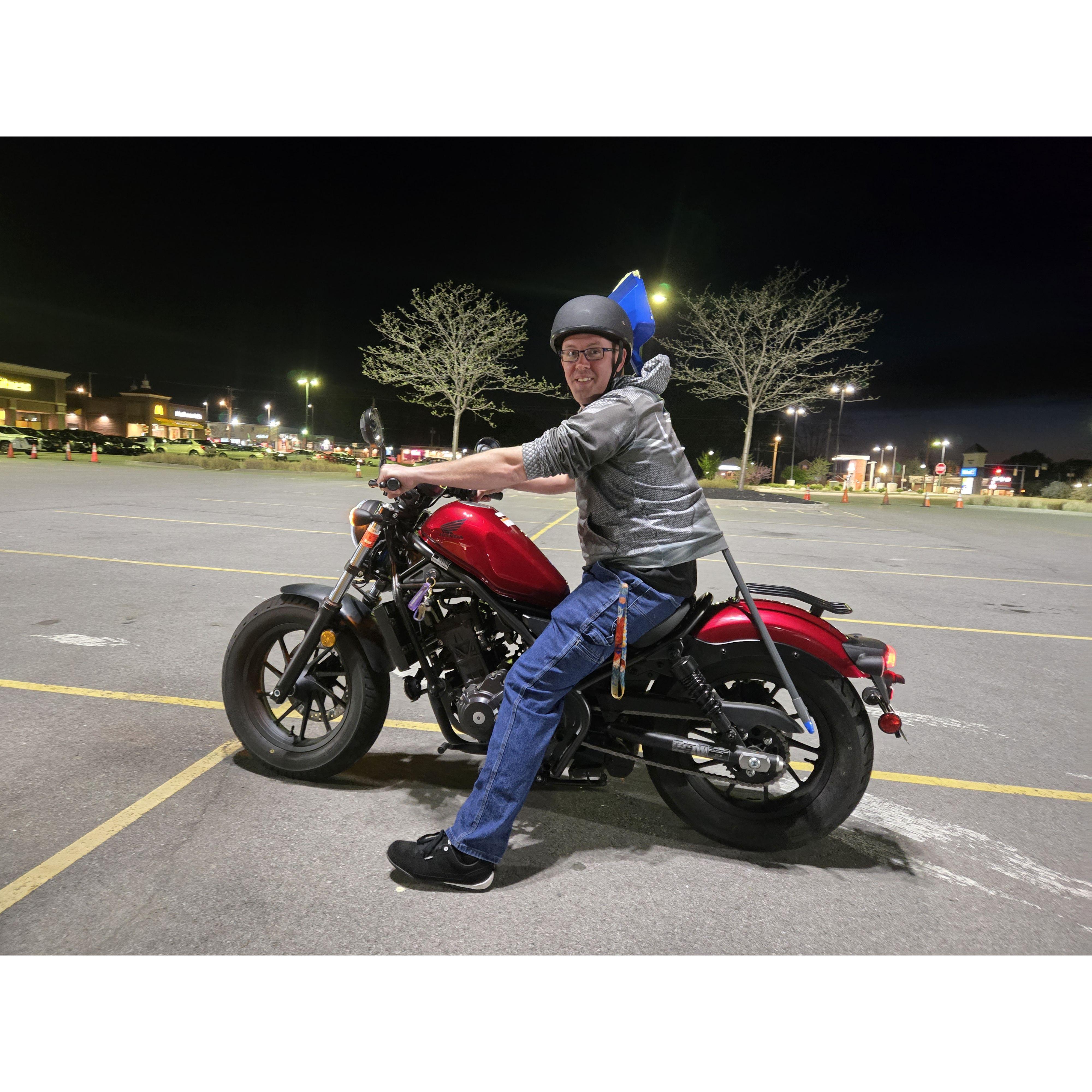 A little late night fun! Broom check... forgot we rode the cycles check....