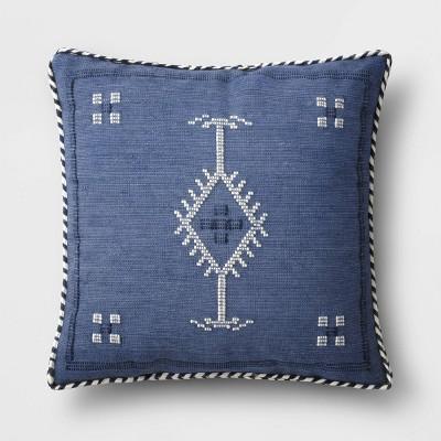 Square Woven Cotton Throw Pillow with Braid Trim - Threshold™
