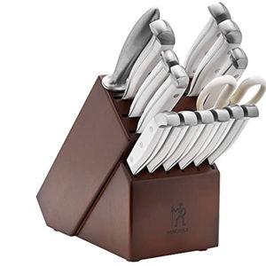 HENCKELS Statement Razor-Sharp 15-Piece White Handle Knife Set with Block, German Engineered Knife Informed by over 100 Years of Mastery